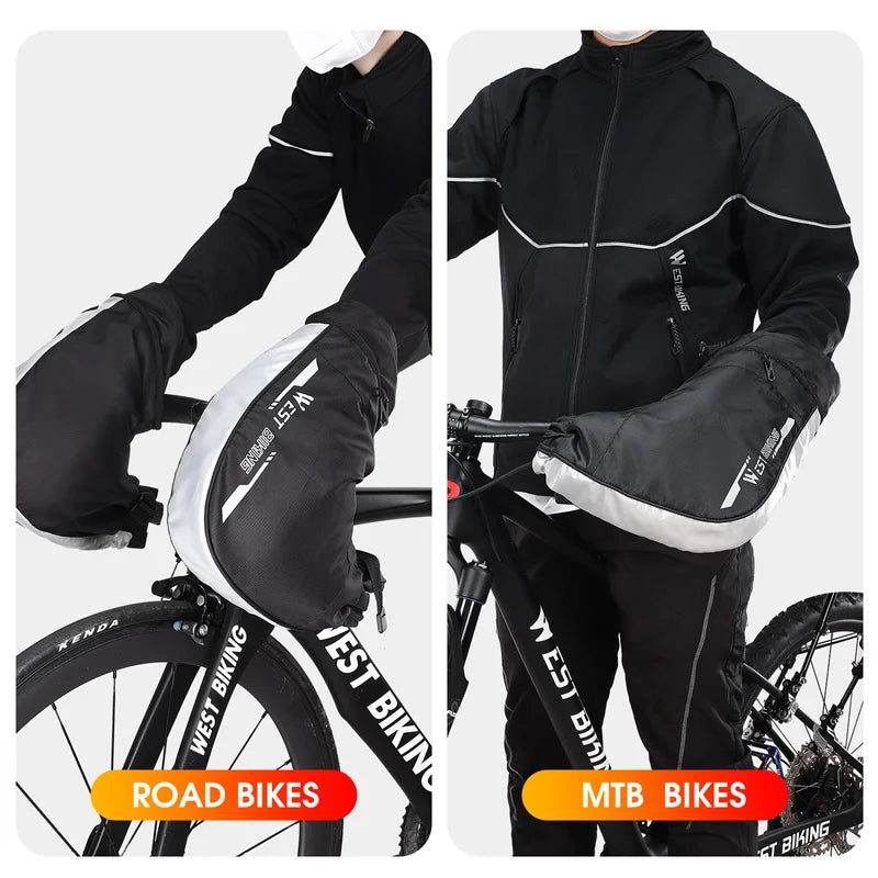 Windproof Thermal Bike Handlebar Mittens
