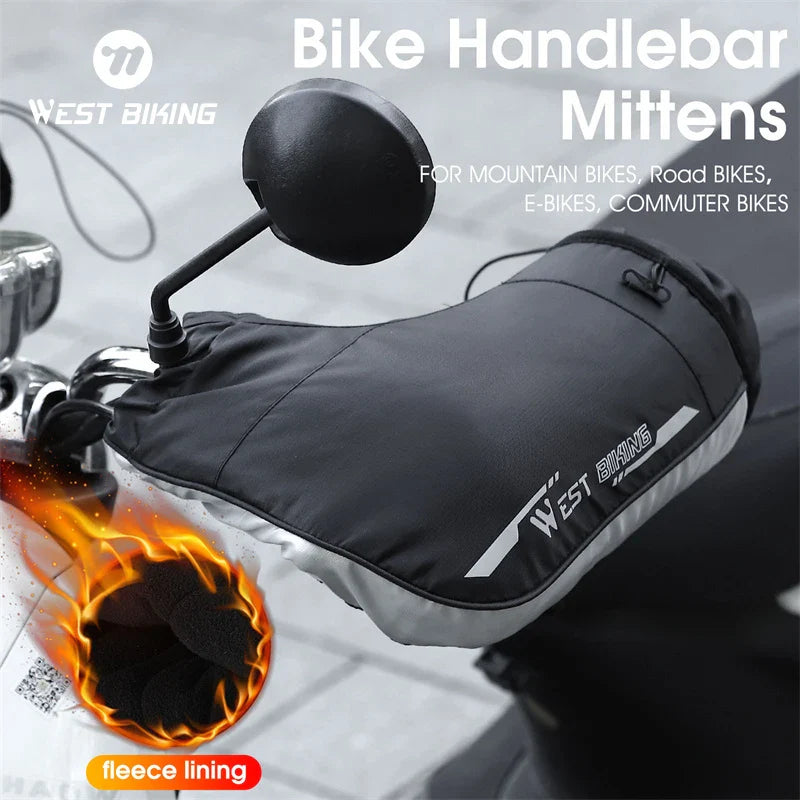 Windproof Thermal Bike Handlebar Mittens