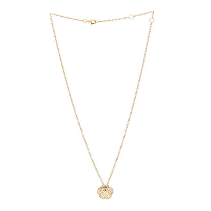 18K Yellow Gold Diamond Bouton de Camelia Pendant Necklace