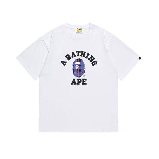 BAPE Plaid Ape Logo Graphic T-Shirt