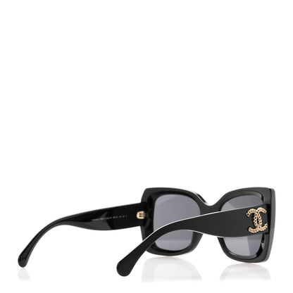 Acetate CC Polarized Square Sunglasses 5555 Black