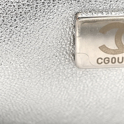 Crystal Embellished Metallic Lambskin Mini Chanel 22 Silver
