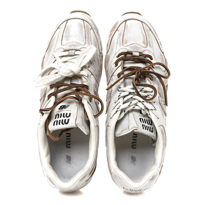 X NEW BALANCE Bleached Calfskin 530 SL Sneakers 42 White
