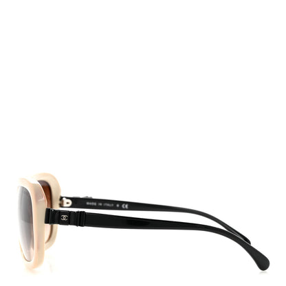 Acetate CC Bow Sunglasses 5280-Q Beige Black