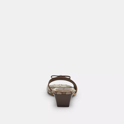 Coach Outlet Bow Kitten Heel Sandal In Signature Jacquard