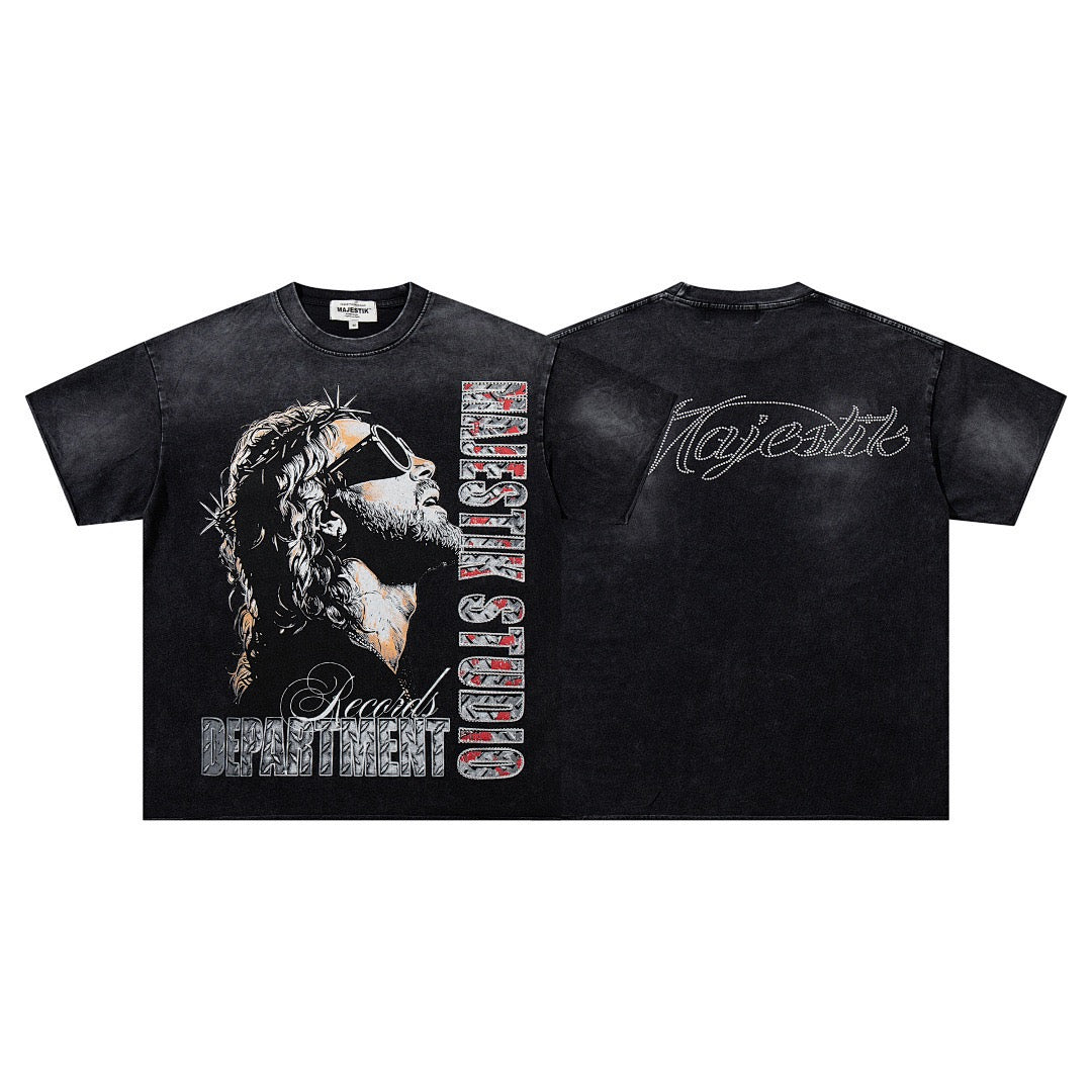 MAJESTIK Vintage Graphic Print T-Shirt