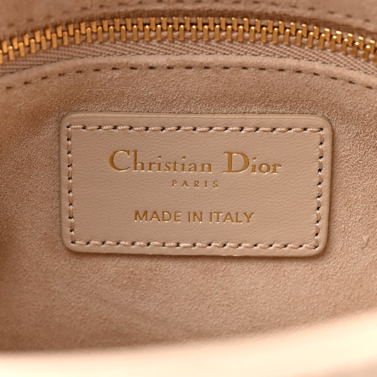 Lambskin Cannage Mini Lady Dior Powder Beige