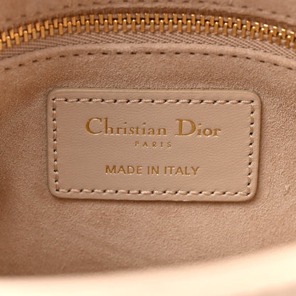 Lambskin Cannage Mini Lady Dior Powder Beige