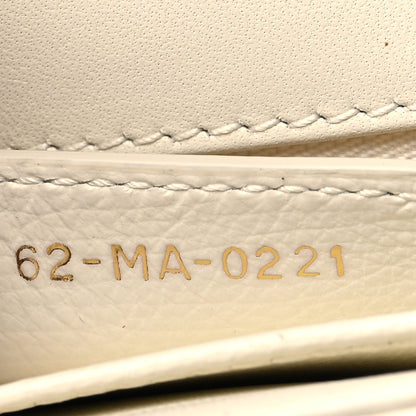 Grained Calfskin Cannage Small Caro Bag White