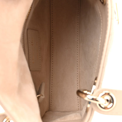Lambskin Cannage Mini Lady Dior Powder Beige