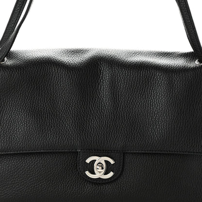 Grained Calfskin Small Souplissimo Maxi Flap Black