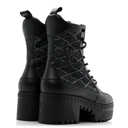 Denim Malletage Laureate Platform Desert Boots 39 Dark Blue