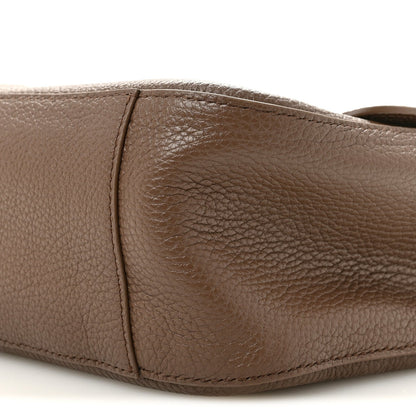 Grained Calfskin Small Souplissimo Maxi Flap Light Brown