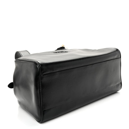Vitello Lux Bauletto Top Handle Bag Black