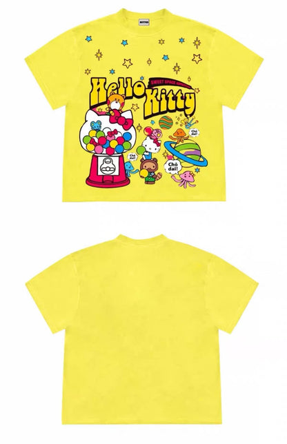 Hello Kitty Gumball Machine Graphic Oversized T-Shirt