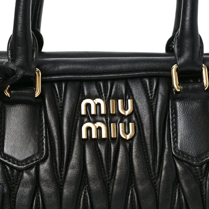 Nappa Matelasse Large Arcadie Top Handle Bag Black