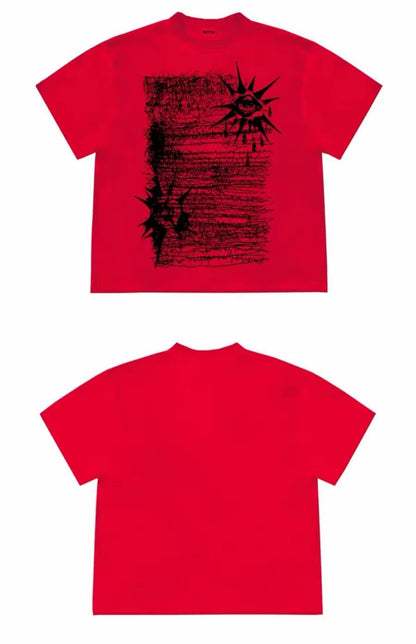 RideHaven Abstract Eye Graphic Oversized T-Shirt