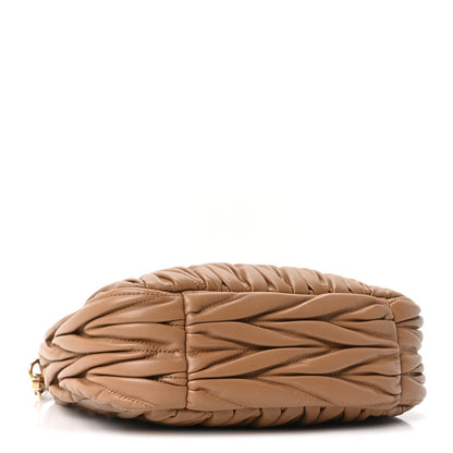 Nappa Matelasse Small Wander Hobo Caramel