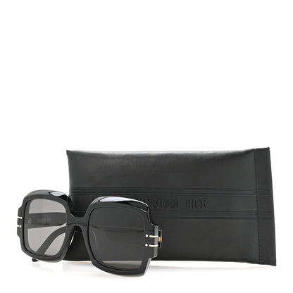 Acetate Diorsignature S1U Square Sunglasses Black