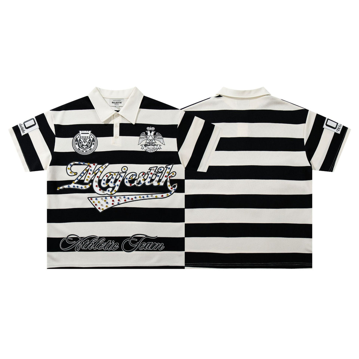 MAJESTIK Striped Logo Polo Shirt