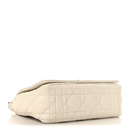Grained Calfskin Cannage Small Caro Bag White