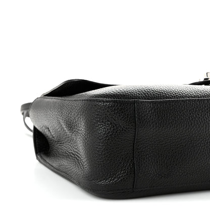 Grained Calfskin Small Souplissimo Maxi Flap Black