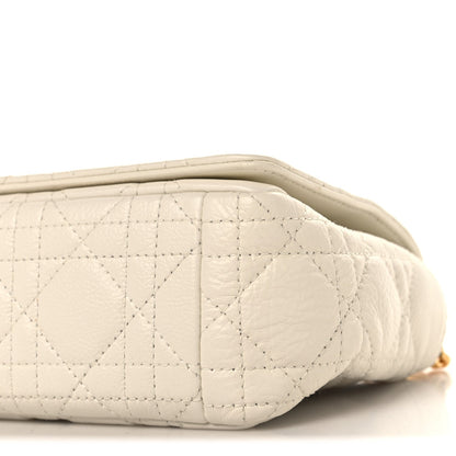 Grained Calfskin Cannage Small Caro Bag White