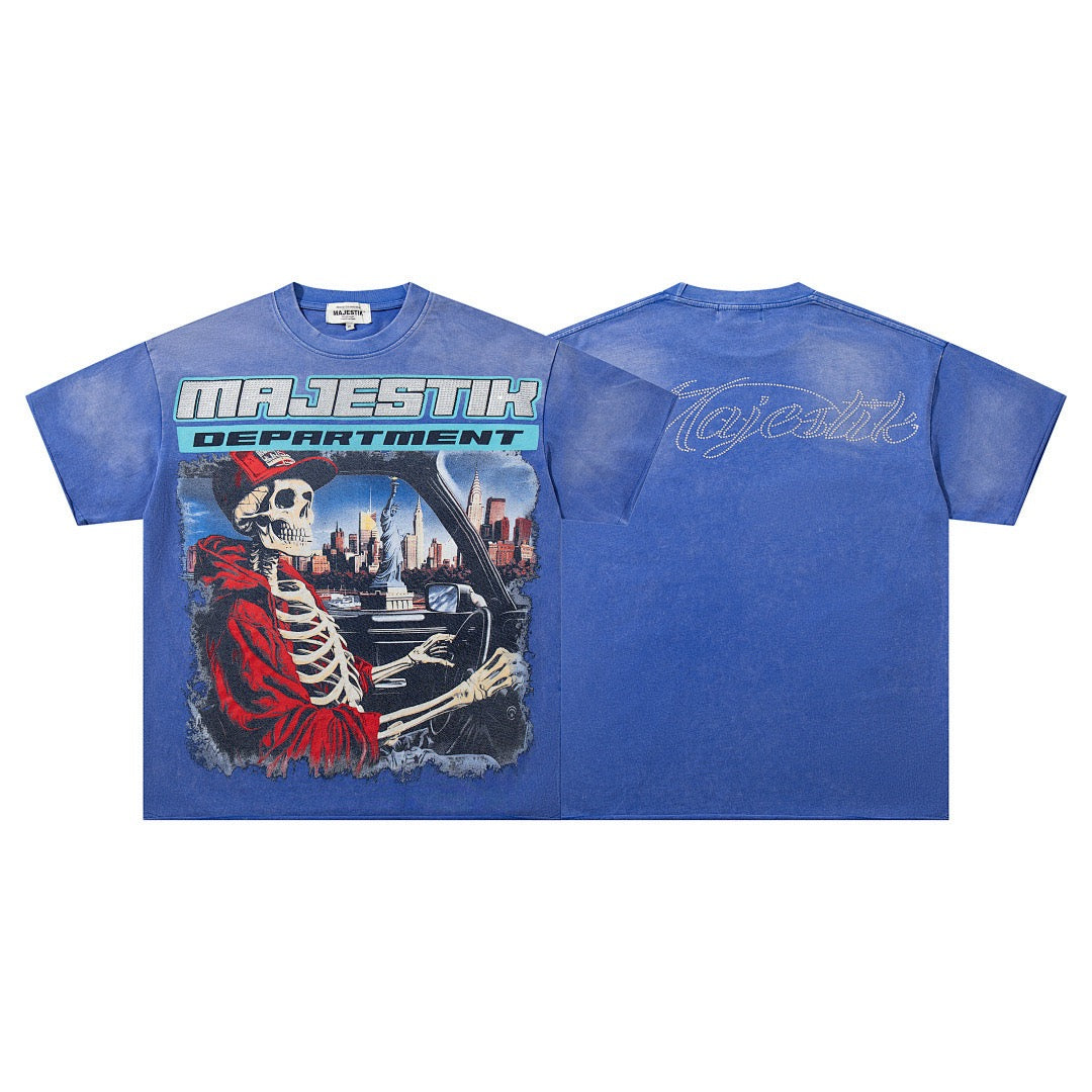 MAJESTIK Skeleton City Graphic Tee
