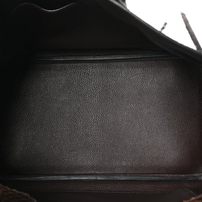 Shiny Porosus Crocodile Birkin 35 Havane