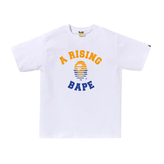 BAPE A Rising Ape College White Tee