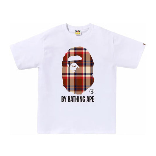 BAPE Check By Bathing Ape Tee White Navy