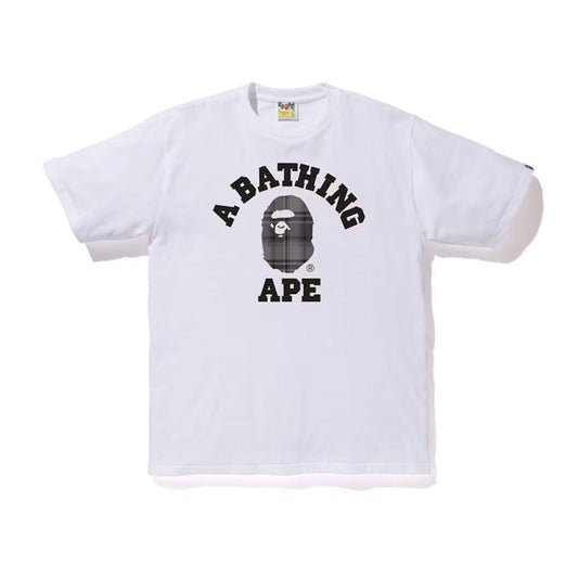 BAPE Check College Tee White/Black