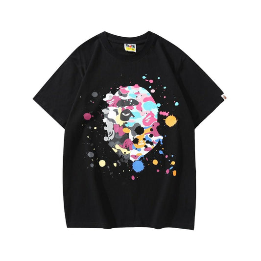Bape Multi Camo Splatter Black Tee