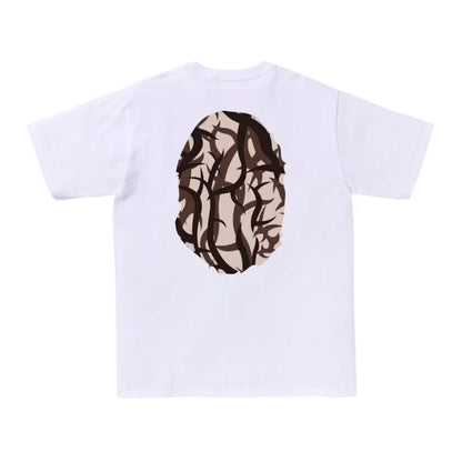BAPE Trial Camo Big Ape Head Tee White/Beige