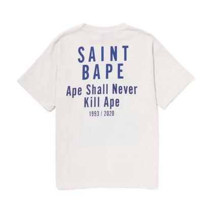 BAPE x Saint Mxxxxxx Skull Tee Vintage White