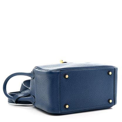 Taurillon Clemence Mini Lindy 20 Deep Bleu
