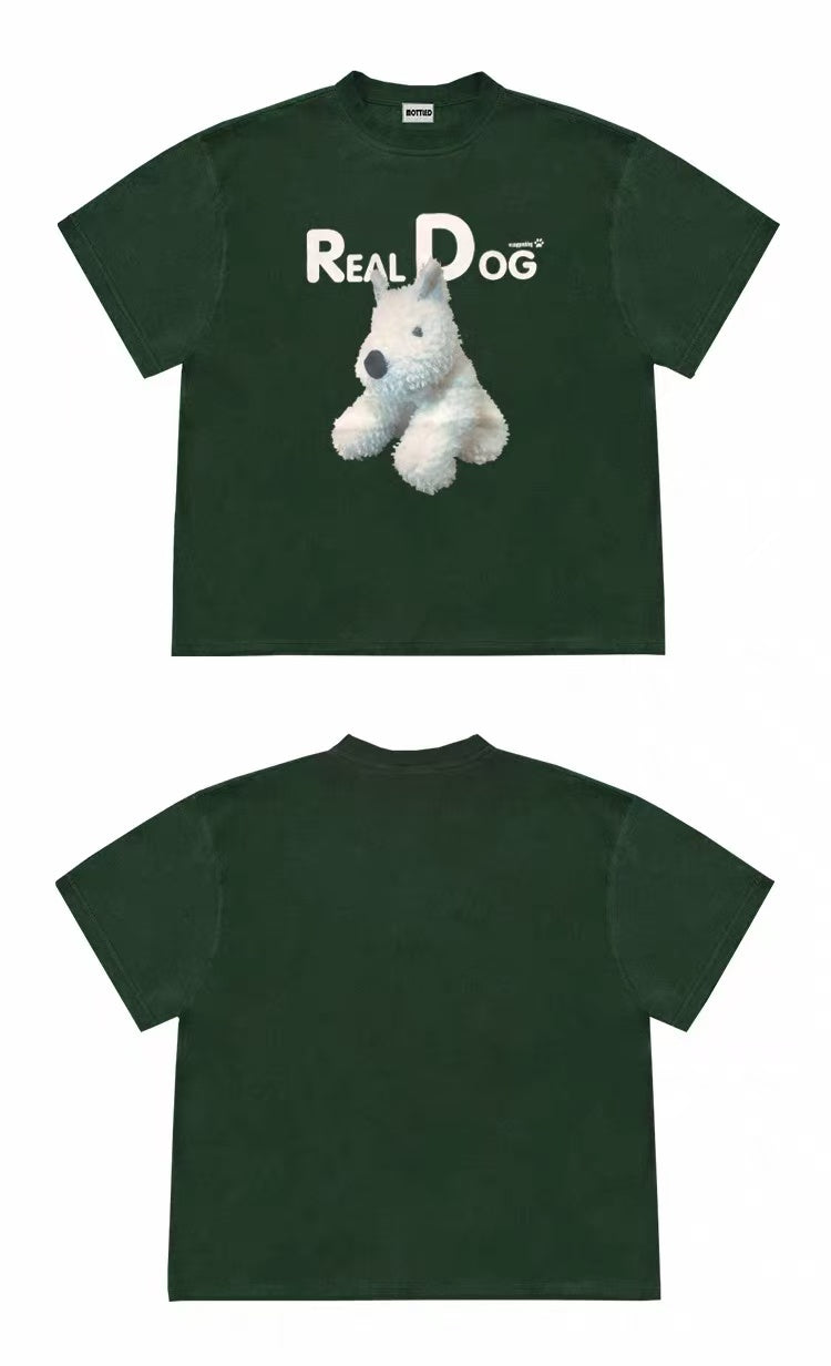 Real Dog Plush Graphic Oversized T-Shirt