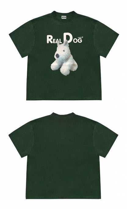 Real Dog Plush Graphic Oversized T-Shirt