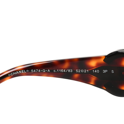 Acetate Calfskin Polarized Square Sunglasses 5474-Q-A Tortoise