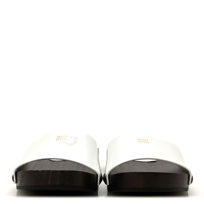 Vernice Logo Slide Clogs 36 White