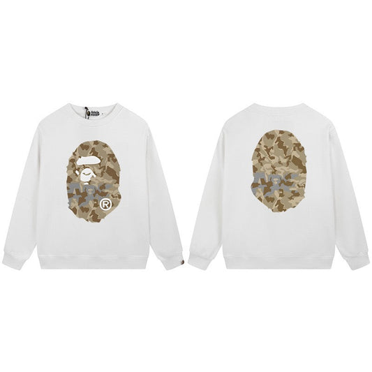 A BATHING APE Camo Ape Head Graphic Crewneck Sweatshirt