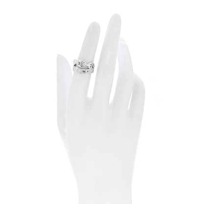 18K White Gold Kelly Diamond Double Tour Chaine d'Ancre Pave Ring 50 5.5