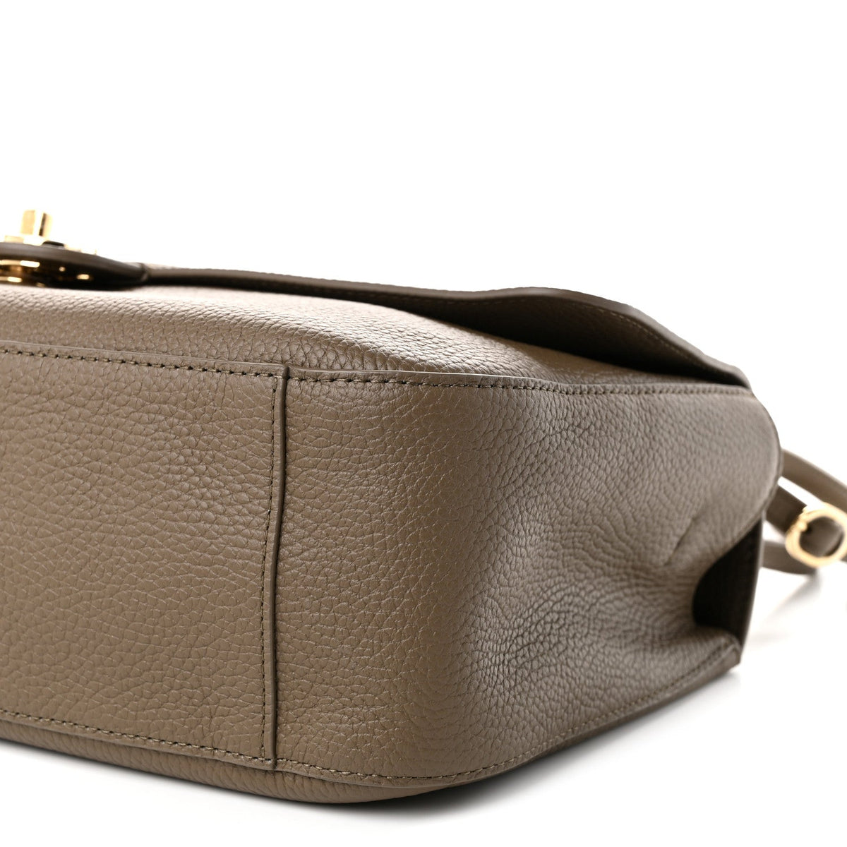 Grained Calfskin Small Souplissimo Maxi Flap Light Brown