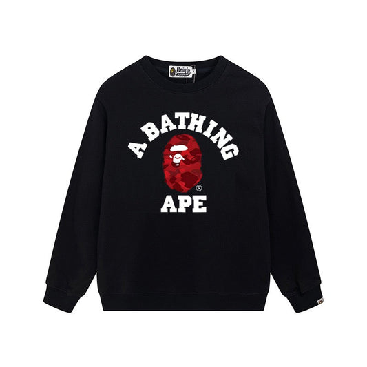 BAPE Red Camo Ape Head Crewneck Sweatshirt