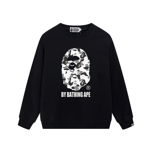 BAPE Grey Camo Ape Head Crewneck Sweatshirt Black