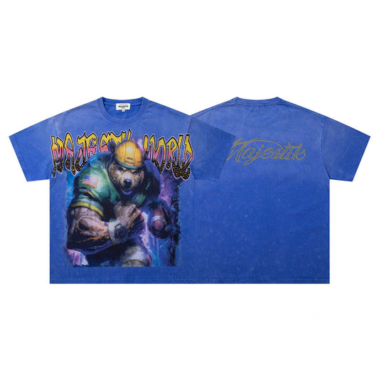 MAJESTIK Bear Graphic Oversized T-Shirt
