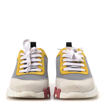 Technical Canvas Suede Goatskin Bouncing Sneakers 36 Gris Multicolor