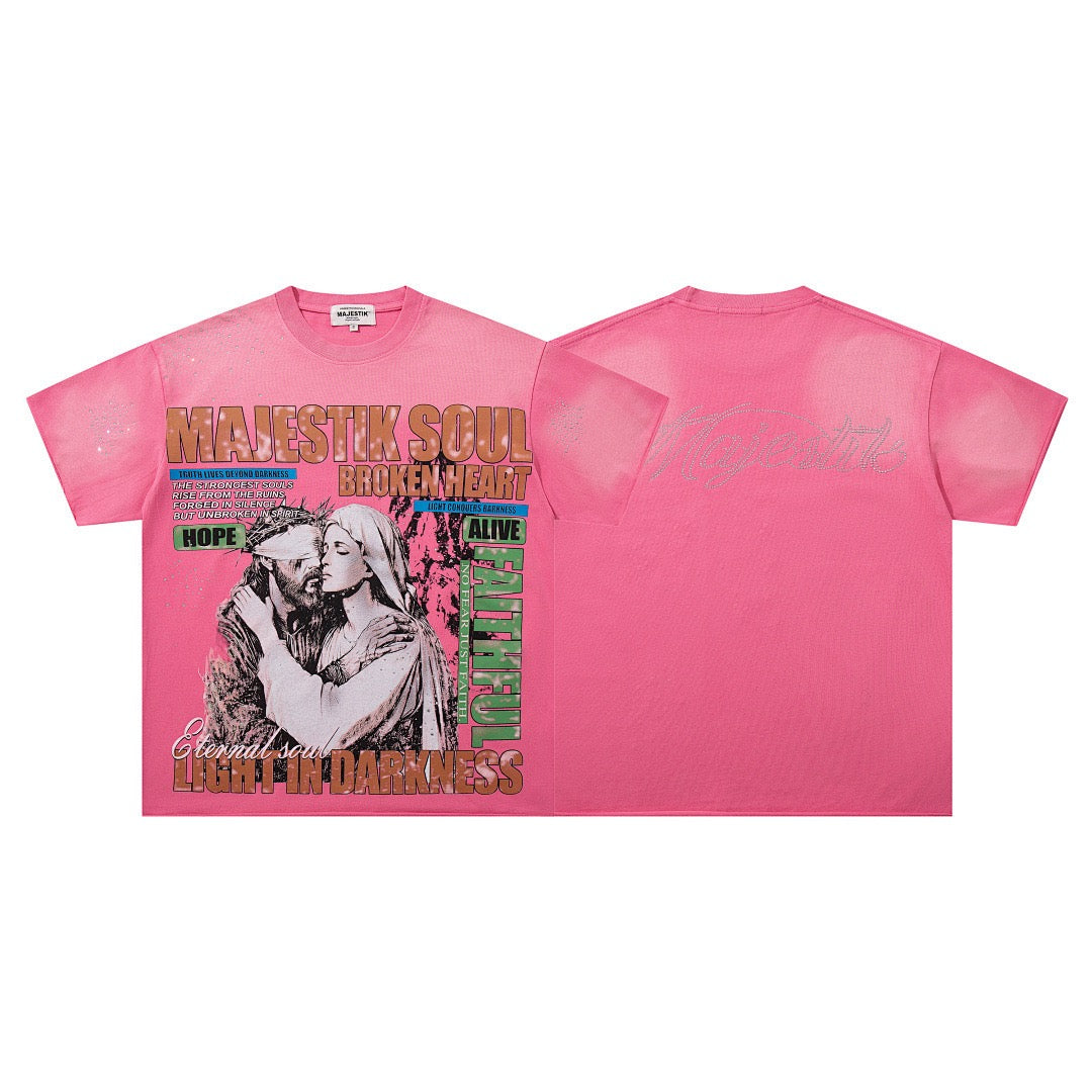MAJESTIK Soul Broken Heart Graphic T-Shirt