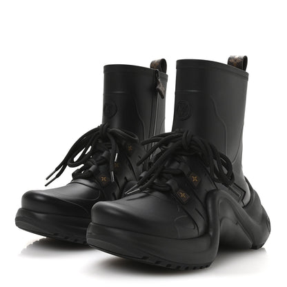 Mat Rubber Monogram LV Archlight Sneaker Boots 38 Black
