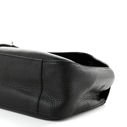Grained Calfskin Small Souplissimo Maxi Flap Black